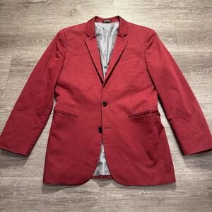Express Sport Coat Mens 38 L Red Extra Slim Blazer Jacket 2 Button Casual Adult